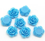 cabochon rose piatta color azzurro 14x6 mm