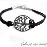 bracciale albero della vita in argento tibetano cordino nero