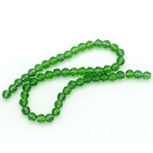 20 Perle in Vetro Cristallo Sfaccettate Verde 6x6mm