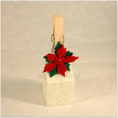 Molletta decorativa chiudi pacco/biglietto o per calendario avvento - Natale