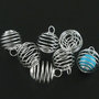Ciondoli Spirale Gabbia Argentato  per Perle o Pietra 25x20mm