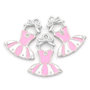 Charm Ciondoli Abito Smaltato Rosa e bianco 21x16mm