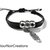 bracciale unisex creato a mano piuma argento tibetano cordino nero