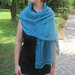  crochet aquamarine blue / turquoise shoulder wrap - scarf - shawl made from wool