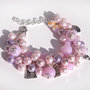  Bracciale perle rosa lilla viola