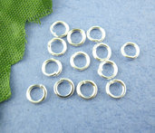 100 anellini,anelli Apribili tono Argentato misura 4 mm