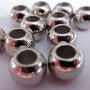 Distanziatori perle a foro largo satinato tono argento (9 mm diam.)  (cod.26)