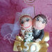 Cake topper per 50 anni di matrimonio “Coppia d’oro” (personalizzabile)