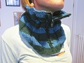 Sciarpa bicolore in lana con zip