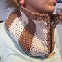 sciarpa bicolore in lana con zip
