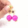 Orecchini pendenti a perno  earrings Fucsia 