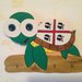 Appendichiavi/panni tartaruga o famiglia gufi gufetti in legno dipinti a mano