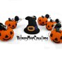 Orecchini per halloween zucca e cappello da strega di in fimo