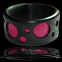 Bracciale rigido nero e rosa con tondi-002