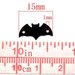 100 Decorazioni Pipistrello Nero per Bigiotteria 15×8mm 