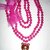 Collana di perle fucsia con orsetta in fimo/cernit