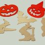 Gruppo 6 decorazioni in legno per Halloween (soggetti a scelta)
