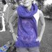  crochet violet shoulder wrap scarf made from wool - FLOWER PATTERN