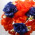 bouquet di rose blu e arancio