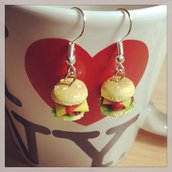 hamburger earrings