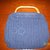 Borsa blu di cotone ad uncinetto