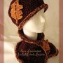 Cappello e Scaldacollo - "Luci d'Autunno" - Completo di accessori di lana, fatto a mano, all'uncinetto.
