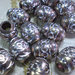 14 Perline Foro Grande in Alluminio inciso color Caffè