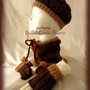 Cappello, Scaldacollo e Guantini - "Castagna" - Completo di accessori di lana, fatto a mano,ai ferri.