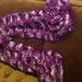 sciarpa in lana colore viola e bianco 