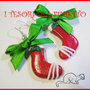 Orecchini "Calze di Natale" 2013 fimo cernit kawaii idea regalo 