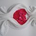 Coperta Bianca con Cuore di 37 Rose Fucsia per Neonata ad Uncinetto in Morbidissimo Cotone Naturale Italiano, 68X73 cm, Ottimo Regalo