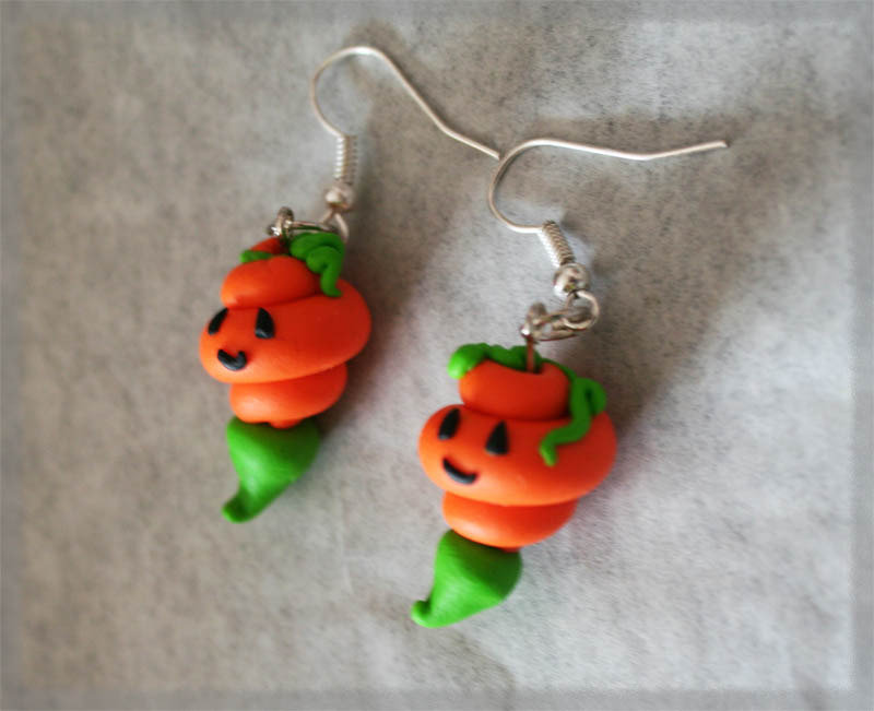 Orecchini A Forma Di Zucca Halloween In Argento Sterling 925 – 0,8x0,7 Cm In Confezione Regalo