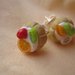  earrings with miniature food - adorable fruit tartlets to wear - polymer clay cernit fimo