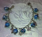 Braccialetto Charms Perle Azzurre