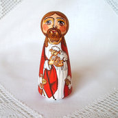 Gesù Pericope del Buon Pastore Cristo bambola statuetta figurina