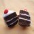  earrings with miniature food - adorable Black Forest cake slice to wear - polymer clay cernit fimo