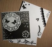 Biglietto Quadrato 3 Parti - Black&White - Cardmaking e Scrap^^
