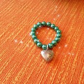 Bracciale perle verde/blu/rosso/giallo/bianco e cuore !! Moda 2013 +scatolina  regalo!! Idea regalo 