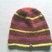 Cappello da ragazzo in lana  marrone a righe fatto a mano all'uncinetto C001