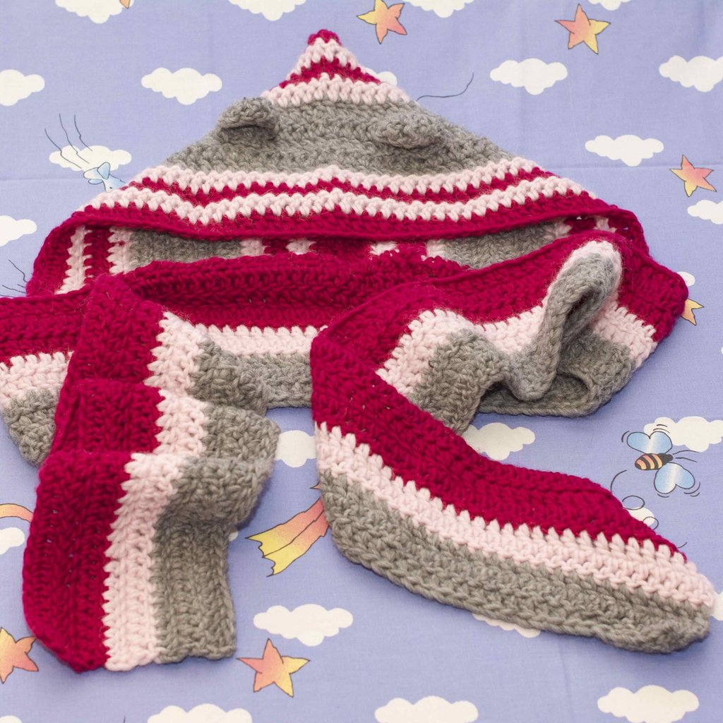 Sciarpa con cappuccio per donna o ragazza - in lana lavorata a maglia - paraorecchie, scaldacollo e copritesta - Made in Italy (Beige