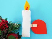 Segnaposto natalizio a forma di candela
