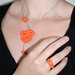 Parure collana - orecchini - anello in FIMO Arancione