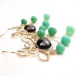 Orecchini NANA in oro 14 kt con struttura rotonda in argento sterling