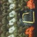 cappelo da uomo e donna in lana verde a righe fatto a mano all'uncinetto C021