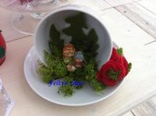 Presepe di Natale realizzato a mano in tazza di ceramica