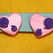 orecchini clip (Senza foro) - Cuore rosa e viola