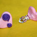 orecchini clip (Senza foro) - Cuore rosa e viola