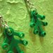  green original LEGO LEAF earrings - retro style