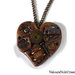 collana in bronzo con cuore steampunk  creato a mano in fimo con ingranaggio orologio