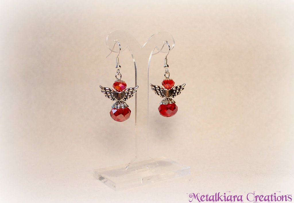 Orecchini Pendenti Philip Jones Con Cristallo Rosso Scuro - Eleganti E Ipoallergenici, Idea Regalo